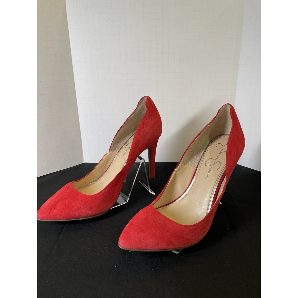 Jessica Simpson Vivienni Red Suede‎ Leather Pumps Heels Shoes Size 8M Excellent!